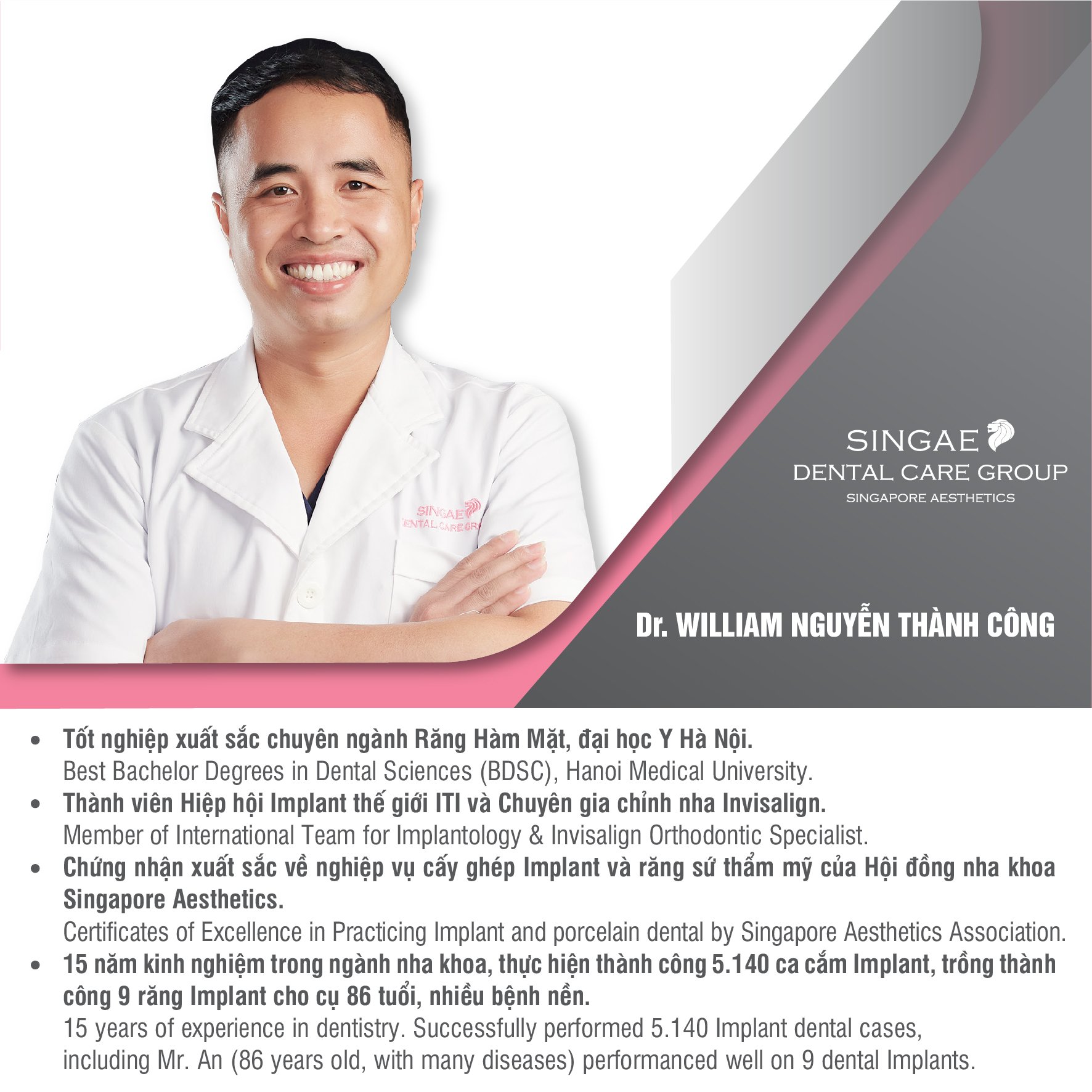 Bác sĩ Nguyễn Thành Công - chuyên gia cấy ghép Implant tại Nha khoa Singae