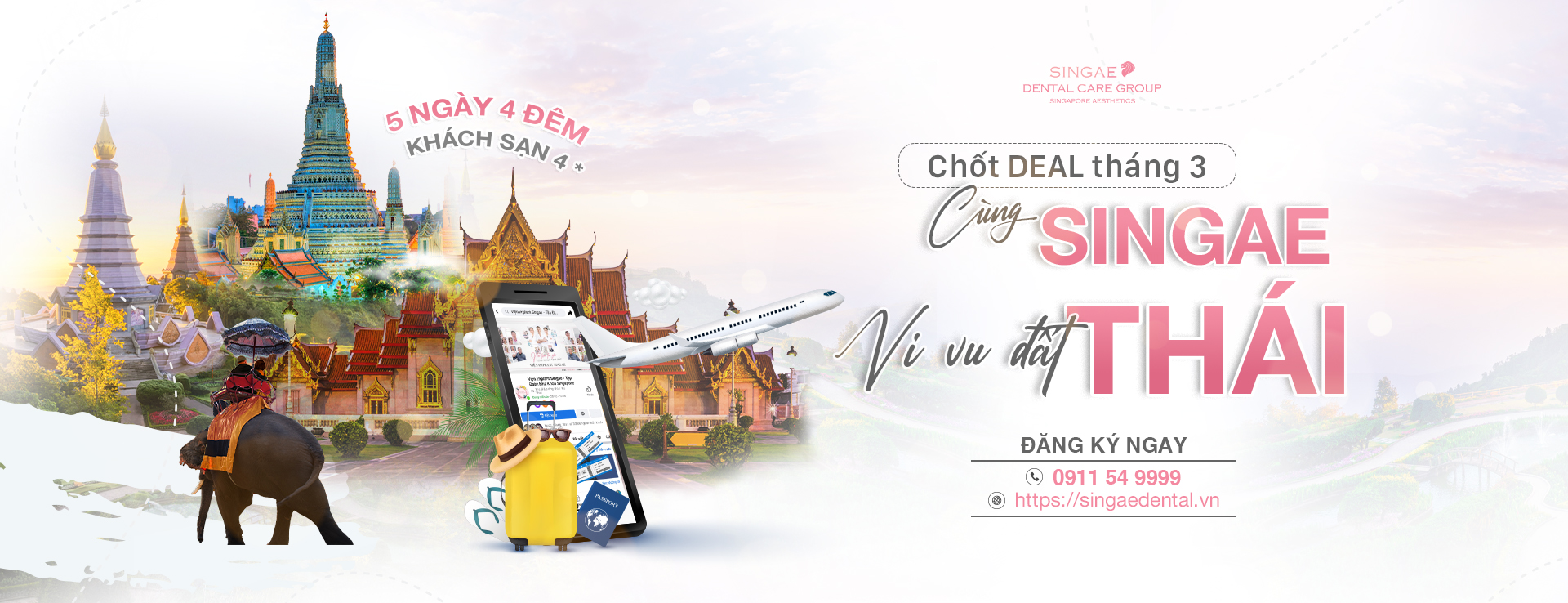 “Siêu bão quà tặng tháng 3” với tour du lịch Thái Lan 5 ngày 4 đêm