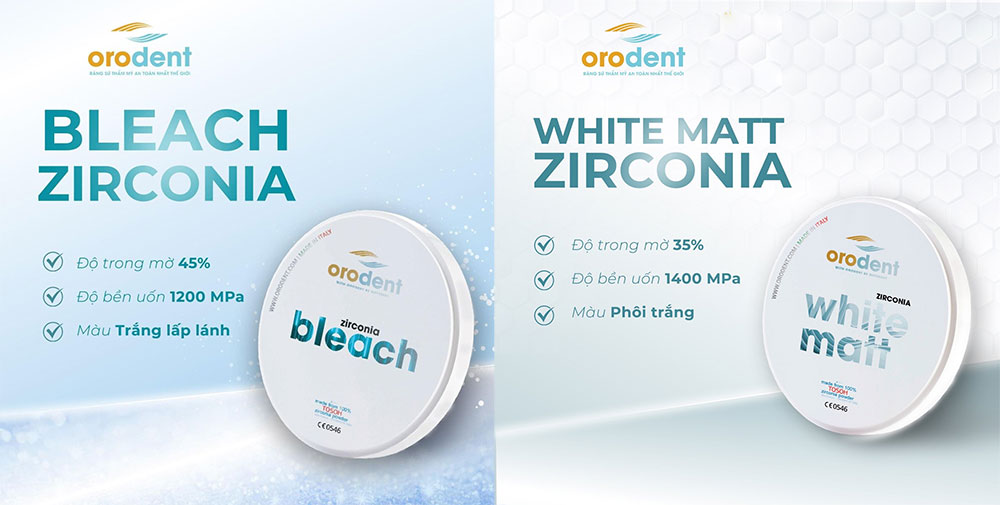 Hình ảnh răng sứ orodent White Matt và Bleach